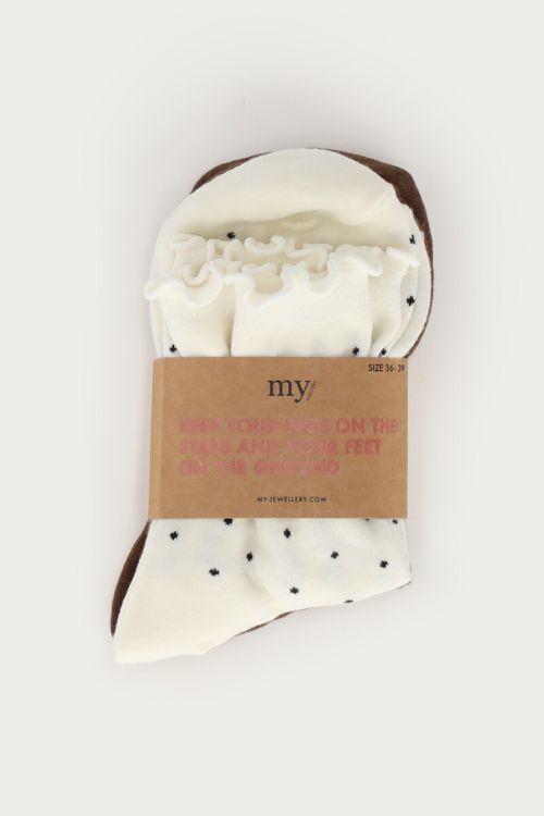 Brown socks set with polka dot | My Jewellery