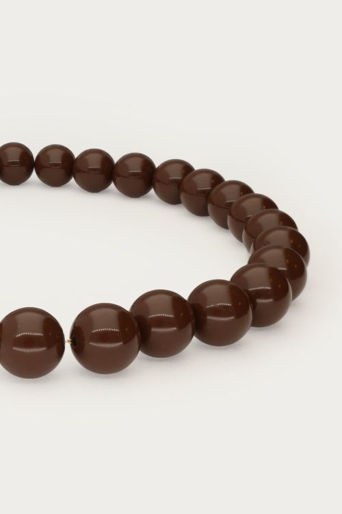 Brown statement necklace with round beads | My Jewellery