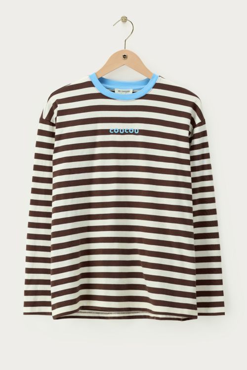 Brown striped long-sleeve T-shirt "CouCou" | My Jewellery