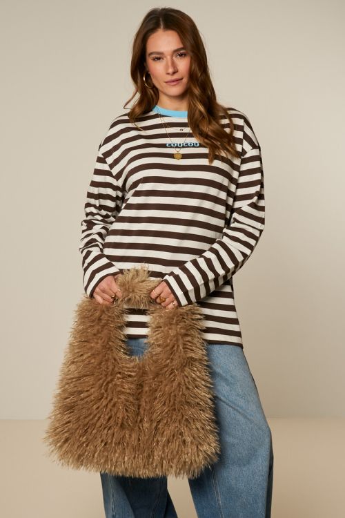 Brown striped long-sleeve T-shirt "CouCou" | My Jewellery