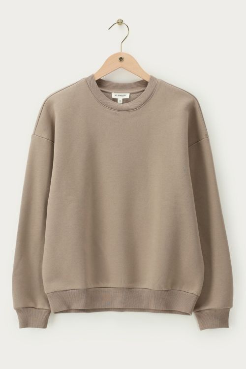 Brown sweatshirt with cow print “Muse” patch | My Jewellery