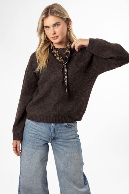 Brown sweater with back print "Atelier NYC" | My Jewellery
