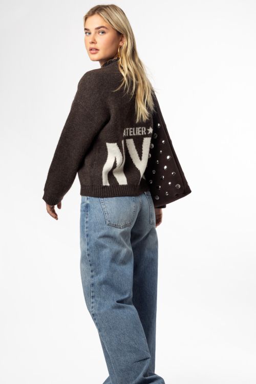 Brown sweater with back print "Atelier NYC" | My Jewellery