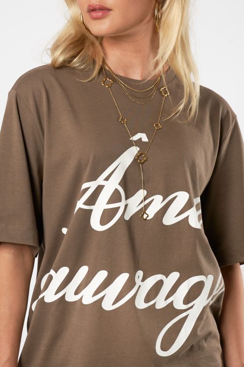 Brown T-shirt "Âme sauvage" | My Jewellery