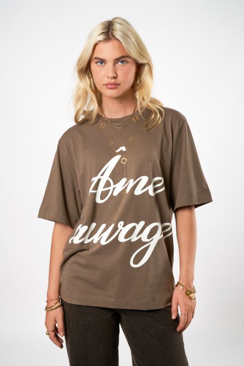 Brown T-shirt "Âme sauvage" | My Jewellery