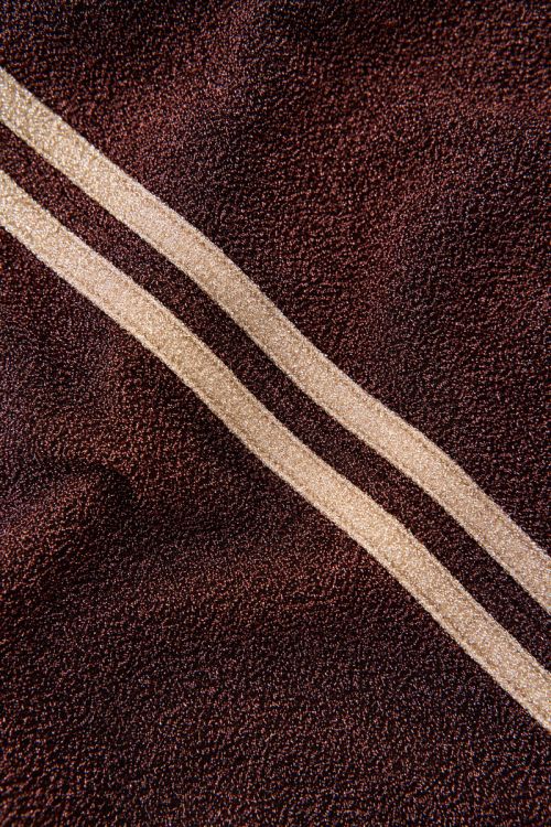 Brown wide leg lurex trousers with stripes | My Jewellery