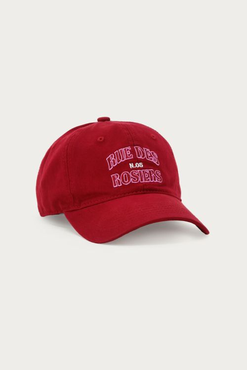 Burgunderrote Cap "Rue des Rosiers"