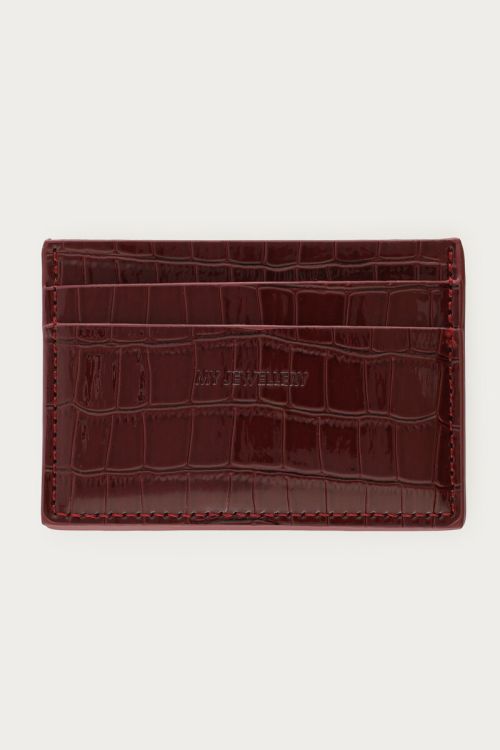 Burgundy card holder with croc design | My Jewellery