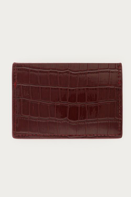 Burgundy card holder with croc design | My Jewellery