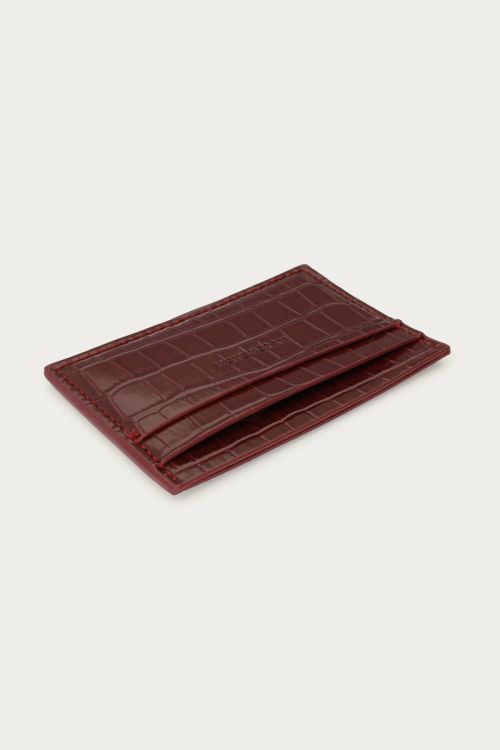 Burgundy card holder with croc design | My Jewellery
