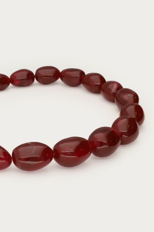 Burgundy chunky beaded necklace | My Jewellery