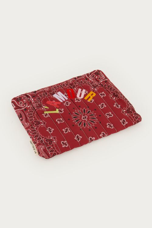 Burgundy laptop sleeve with bandana print | My Jewellery