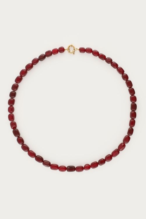 Burgundy necklace with beads | My Jewellery