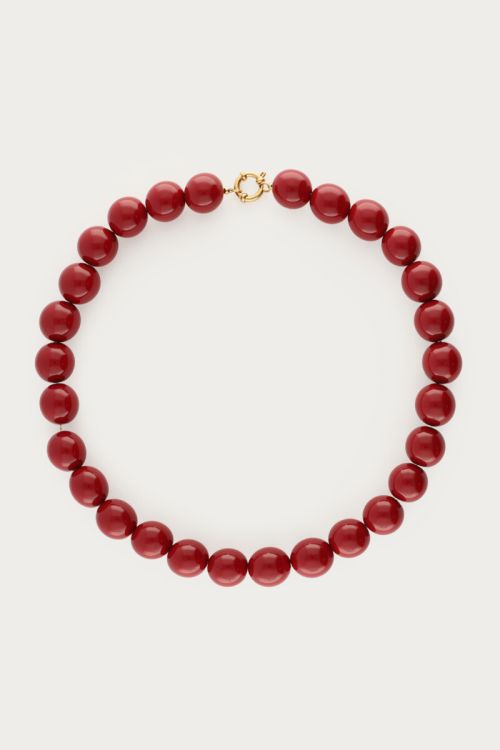 Burgundy necklace with chunky beads | My Jewellery