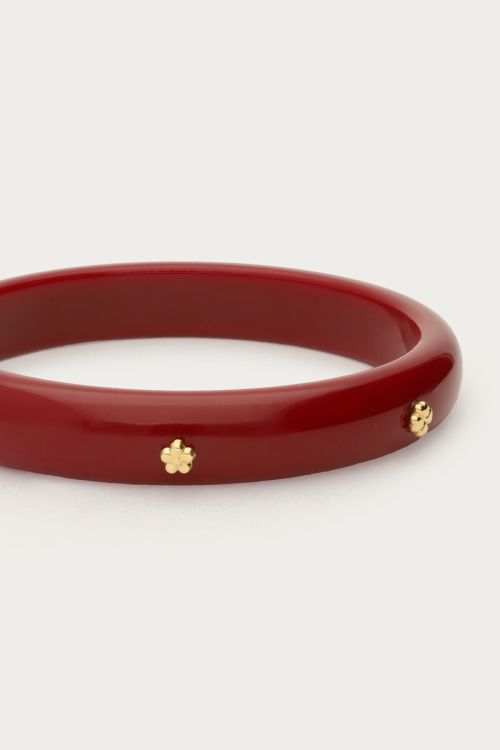 Burgundy resin bangle with studs | My Jewellery