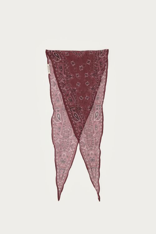 Burgundy scarf with bandana print | My Jewellery