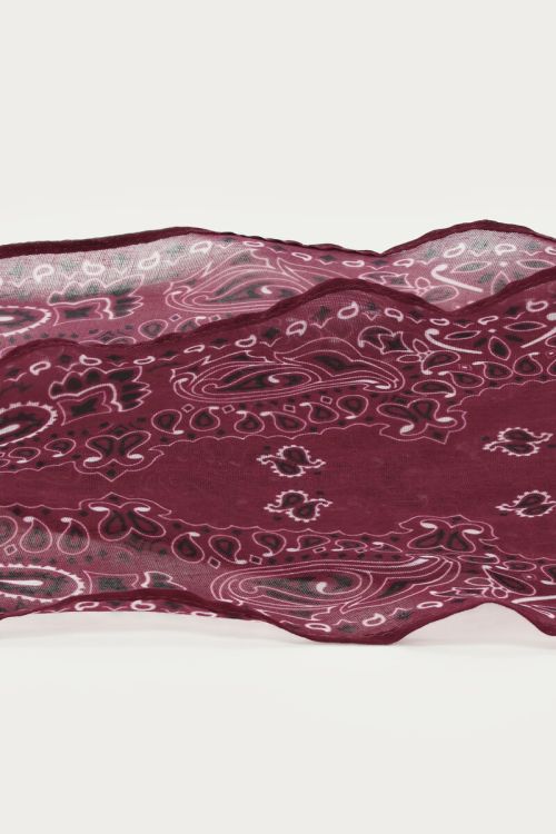 Burgundy scarf with bandana print | My Jewellery