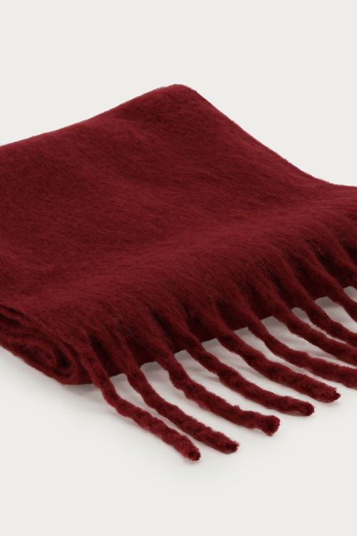 Burgundy scarf with fringes | My Jewellery