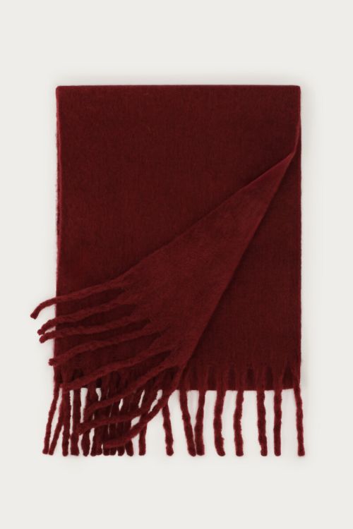 Burgundy scarf with fringes | My Jewellery