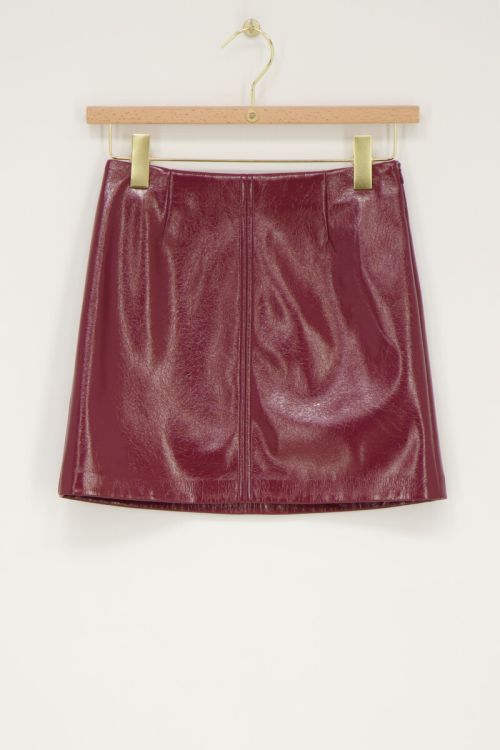 Burgundy skirt in leather look | My Jewellery