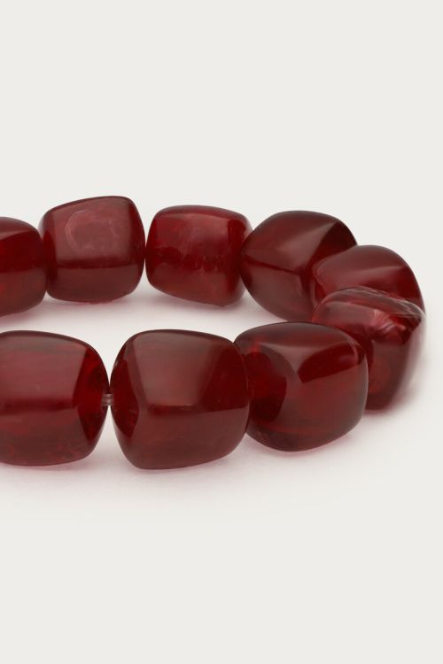 Burgundy statement bracelet with square beads | My Jewellery