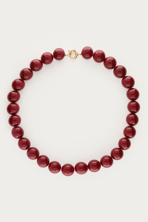 Burgundy statement necklace with round beads | My Jewellery