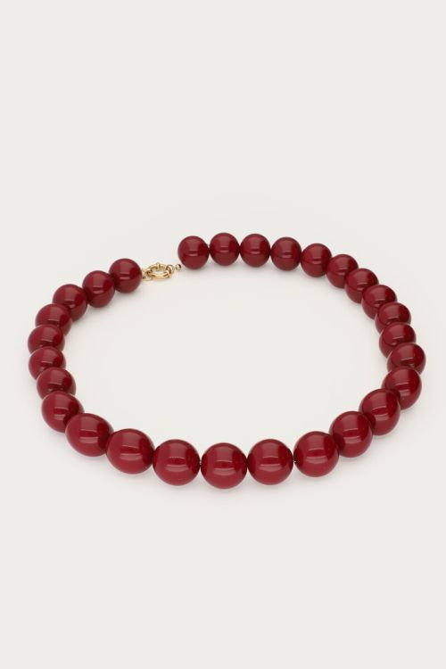 Burgundy statement necklace with round beads | My Jewellery
