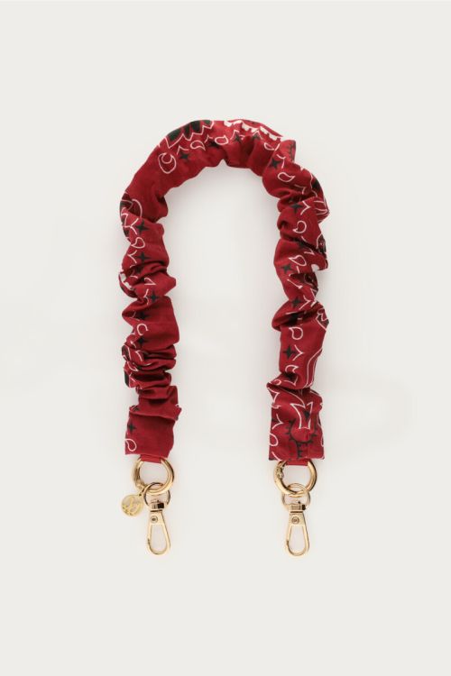 Burgundy phone cord with ruffle
