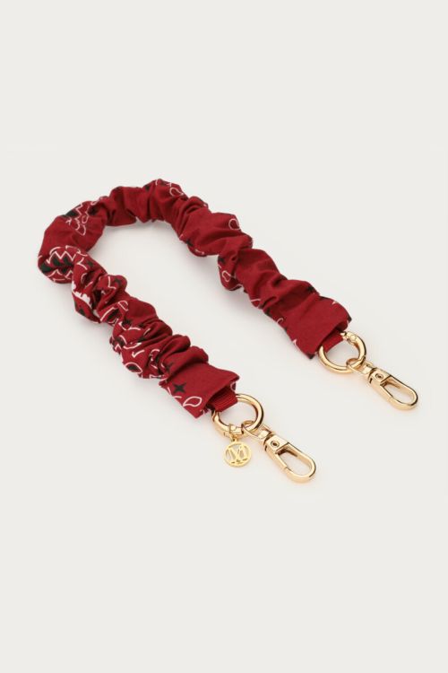 Burgundy phone cord with ruffle | My Jewellery