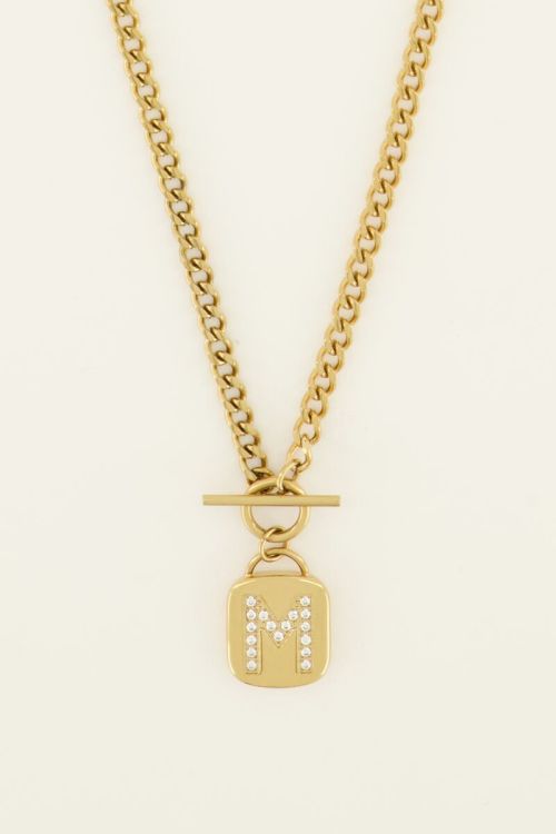 Schakelketting met zirkonia initial | My Jewellery