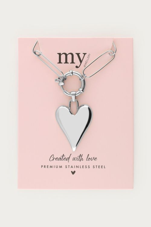 Chain necklace with large heart pendant | My Jewellery