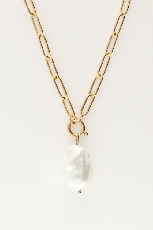 Schakelketting met parel bedel | My Jewellery