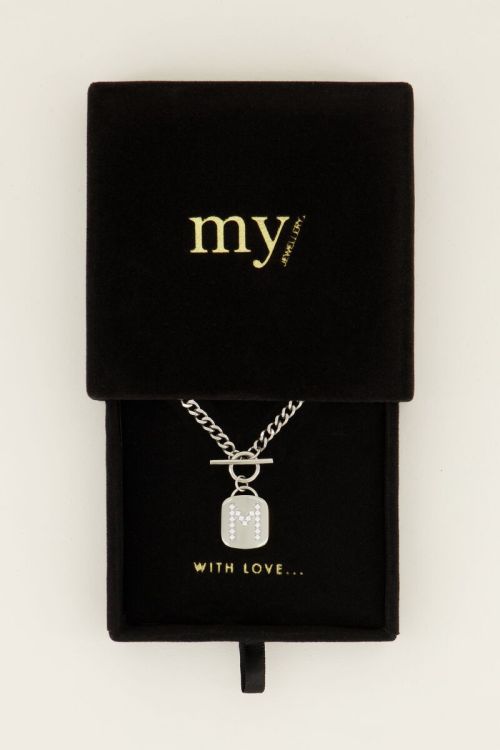 Schakelketting met zirkonia initial | My Jewellery
