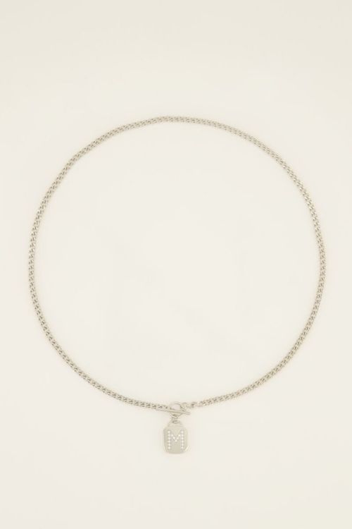 Schakelketting met zirkonia initial | My Jewellery