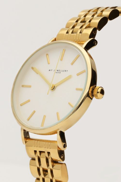 Chain strap watch with white round watch face | My Jewellery