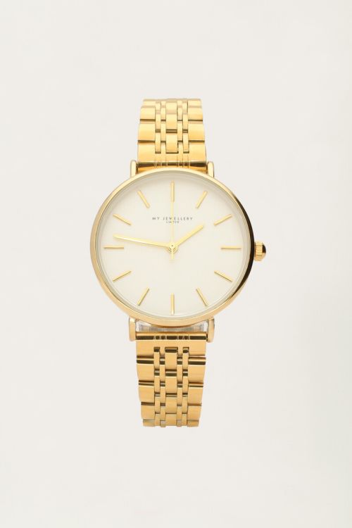 Chain strap watch with white round watch face | My Jewellery