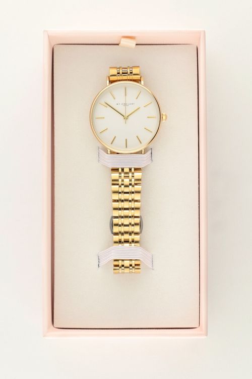 Chain strap watch with white round watch face | My Jewellery