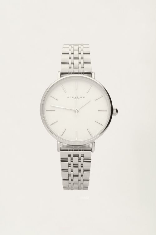 Chain strap watch with white round watch face | My Jewellery