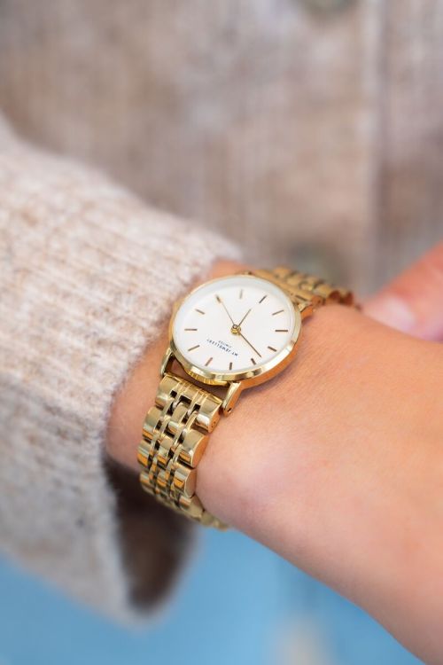 Chain strap watch with white round watch face | My Jewellery