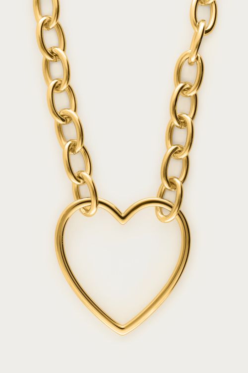 Chunky link chain with large heart  | My Jewellery