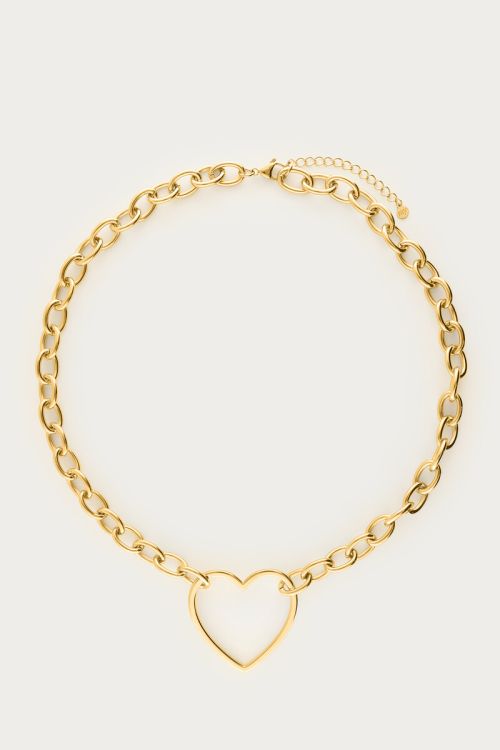 Chunky link chain with large heart  | My Jewellery
