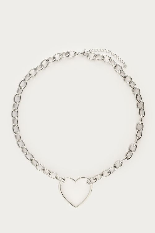 Chunky link chain with large heart  | My Jewellery