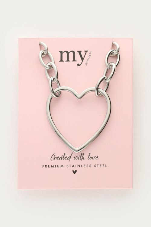 Chunky link chain with large heart  | My Jewellery