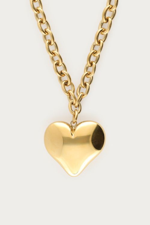 Chunky long link chain with chunky heart | My Jewellery