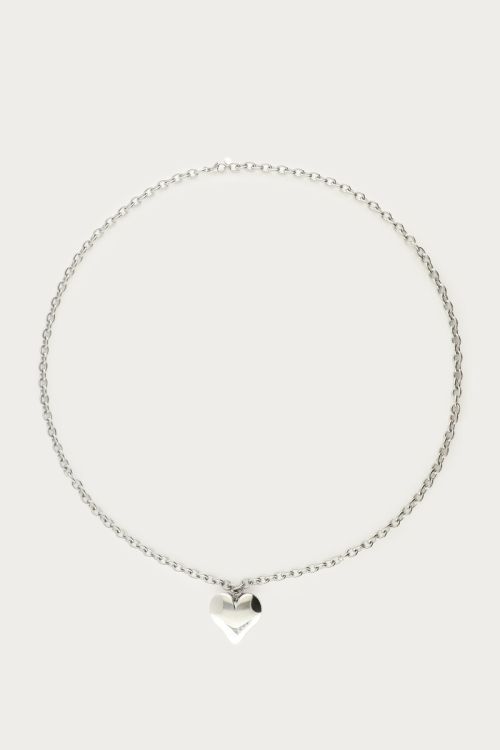 Chunky long link chain with chunky heart | My Jewellery