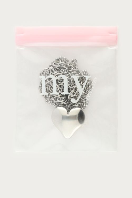 Chunky long link chain with chunky heart | My Jewellery