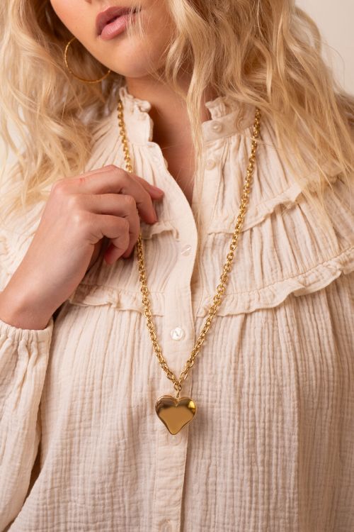 Chunky long link chain with chunky heart | My Jewellery