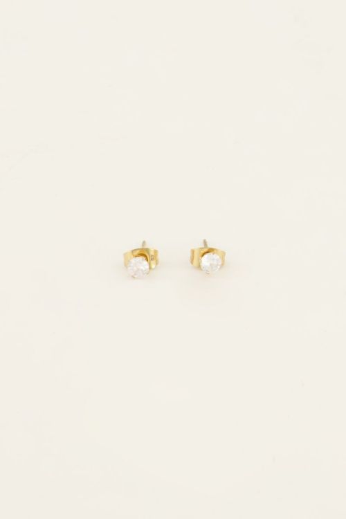 Klassieke studs met transparante steen