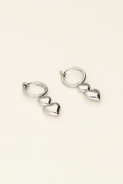 Clip-on earrings double heart | My Jewellery