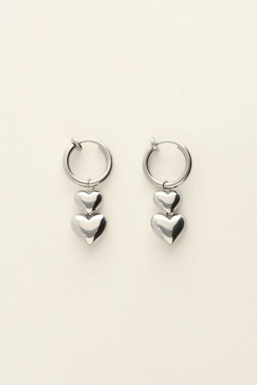 Clip-on earrings double heart | My Jewellery